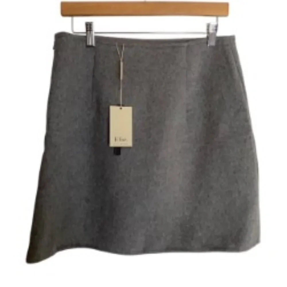 NWT Elie Tahari Grey Wool Blend Skirt 10